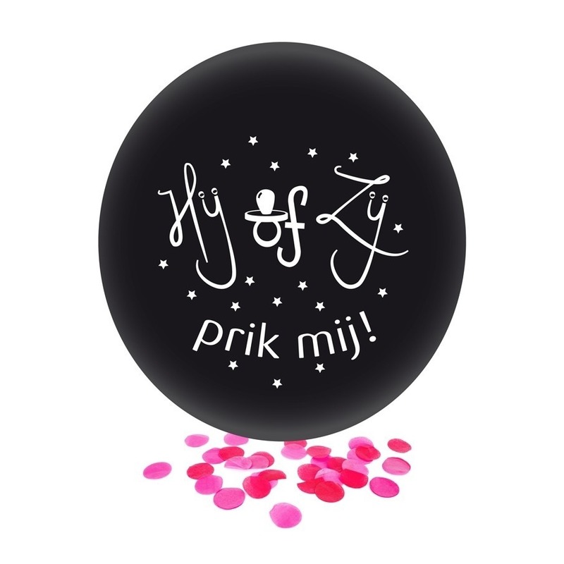 Confetti ballon 60cm gender reveal (meisje)