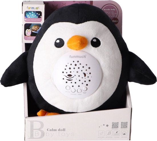 White Noise Machine en Sterrenprojector – Knuffel Pinguïn